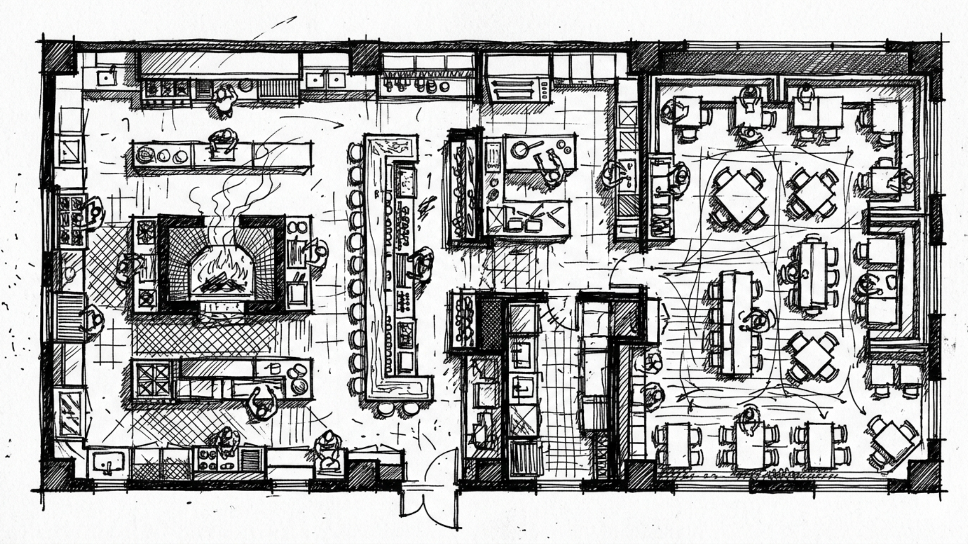 Cocina profesional a medida para residencia particular con isla central